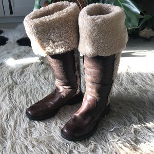 Born Shearling lined over the knee leather boots